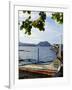 Colourful Banka Fishing Boats, Lake Taal, Taal Volcano in Back, Luzon, Talisay, Philippines-Christian Kober-Framed Photographic Print