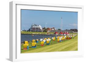 Colourful Beach Chairs on the Beach of Cuxhaven, Lower Saxony, Germany, Europe-Michael Runkel-Framed Photographic Print