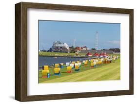 Colourful Beach Chairs on the Beach of Cuxhaven, Lower Saxony, Germany, Europe-Michael Runkel-Framed Photographic Print