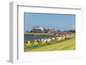 Colourful Beach Chairs on the Beach of Cuxhaven, Lower Saxony, Germany, Europe-Michael Runkel-Framed Photographic Print