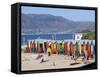 Colourful Beach Huts, Kalkbay, Cape Province, South Africa, Africa-Peter Groenendijk-Framed Stretched Canvas