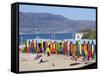 Colourful Beach Huts, Kalkbay, Cape Province, South Africa, Africa-Peter Groenendijk-Framed Stretched Canvas