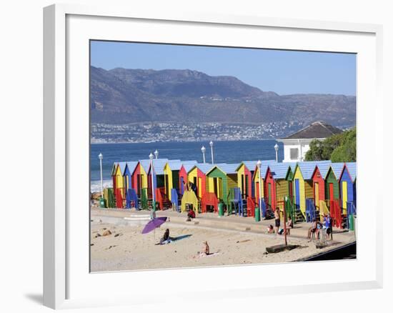 Colourful Beach Huts, Kalkbay, Cape Province, South Africa, Africa-Peter Groenendijk-Framed Photographic Print
