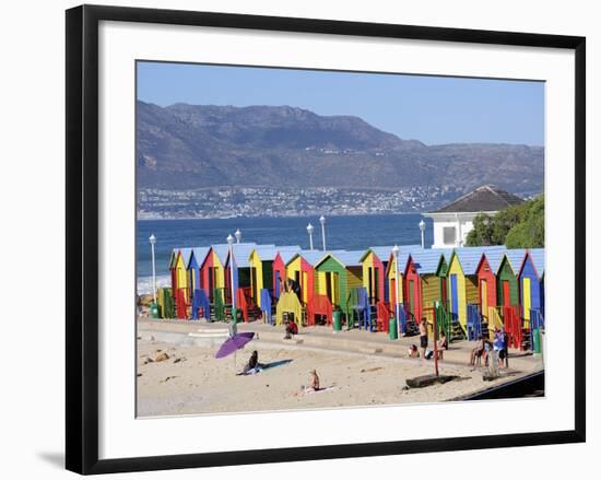 Colourful Beach Huts, Kalkbay, Cape Province, South Africa, Africa-Peter Groenendijk-Framed Photographic Print