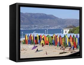 Colourful Beach Huts, Kalkbay, Cape Province, South Africa, Africa-Peter Groenendijk-Framed Stretched Canvas