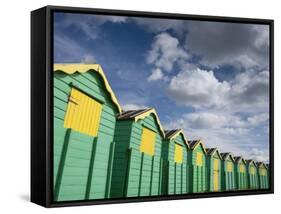 Colourful Beach Huts, Littlehampton, West Sussex, England, United Kingdom, Europe-Miller John-Framed Stretched Canvas