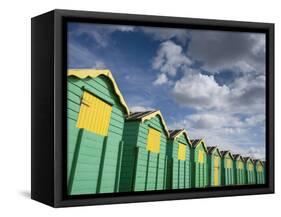 Colourful Beach Huts, Littlehampton, West Sussex, England, United Kingdom, Europe-Miller John-Framed Stretched Canvas