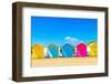 Colourful Beach Huts on the seafront at Eastbourne, East Sussex, England, United Kingdom, Europe-Barry Davis-Framed Photographic Print