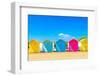 Colourful Beach Huts on the seafront at Eastbourne, East Sussex, England, United Kingdom, Europe-Barry Davis-Framed Photographic Print