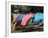 Colourful Beach Wraps for Sale, Manuel Antonio, Costa Rica, Central America-R H Productions-Framed Photographic Print