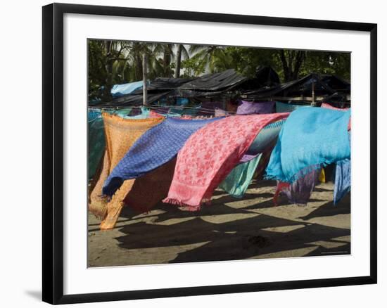 Colourful Beach Wraps for Sale, Manuel Antonio, Costa Rica, Central America-R H Productions-Framed Photographic Print