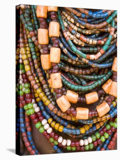 Colourful Beads Worn by a Woman of the Galeb Tribe, Lower Omo Valley, Ethiopia-Gavin Hellier-Stretched Canvas