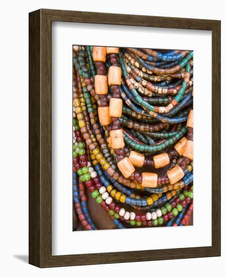 Colourful Beads Worn by a Woman of the Galeb Tribe, Lower Omo Valley, Ethiopia-Gavin Hellier-Framed Photographic Print