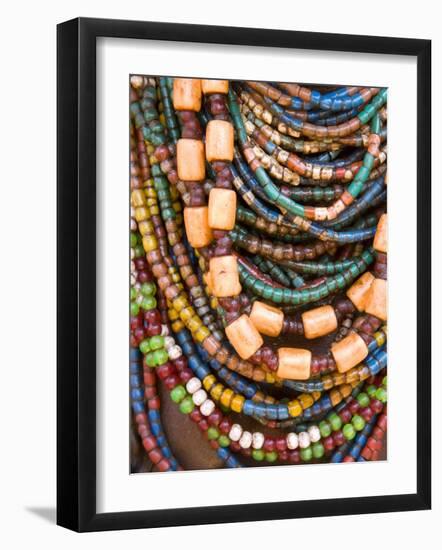 Colourful Beads Worn by a Woman of the Galeb Tribe, Lower Omo Valley, Ethiopia-Gavin Hellier-Framed Photographic Print