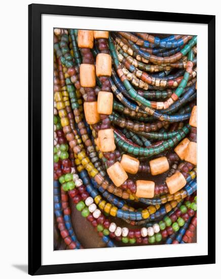 Colourful Beads Worn by a Woman of the Galeb Tribe, Lower Omo Valley, Ethiopia-Gavin Hellier-Framed Photographic Print