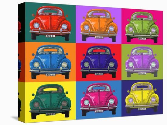 Colourful Beetles-Peter Adderley-Stretched Canvas