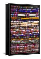 Colourful Blankets in Witches' Market, La Paz, Bolivia, South America-Ian Trower-Framed Stretched Canvas