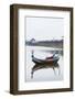 Colourful Boat and U Bein Bridge on Taungthaman Lake, Amarapura, Mandalay, Myanmar (Burma), Asia-Christian Kober-Framed Photographic Print