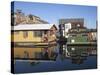 Colourful Boat Houses, Fisherman's Wharf, Victoria, Vancouver Island, British Columbia, Canada, Nor-Martin Child-Stretched Canvas