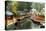 Colourful Boats at the Floating Gardens in Xochimilco-John Woodworth-Stretched Canvas