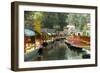 Colourful Boats at the Floating Gardens in Xochimilco-John Woodworth-Framed Photographic Print