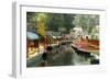 Colourful Boats at the Floating Gardens in Xochimilco-John Woodworth-Framed Photographic Print