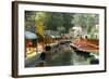 Colourful Boats at the Floating Gardens in Xochimilco-John Woodworth-Framed Photographic Print