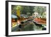 Colourful Boats at the Floating Gardens in Xochimilco-John Woodworth-Framed Photographic Print