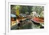 Colourful Boats at the Floating Gardens in Xochimilco-John Woodworth-Framed Photographic Print