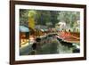 Colourful Boats at the Floating Gardens in Xochimilco-John Woodworth-Framed Photographic Print