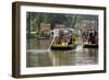 Colourful Boats at the Floating Gardens in Xochimilco-John Woodworth-Framed Photographic Print