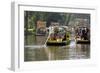 Colourful Boats at the Floating Gardens in Xochimilco-John Woodworth-Framed Photographic Print