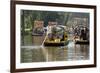 Colourful Boats at the Floating Gardens in Xochimilco-John Woodworth-Framed Photographic Print