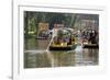 Colourful Boats at the Floating Gardens in Xochimilco-John Woodworth-Framed Photographic Print