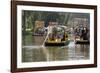 Colourful Boats at the Floating Gardens in Xochimilco-John Woodworth-Framed Photographic Print