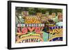 Colourful Boats at the Floating Gardens in Xochimilco-John Woodworth-Framed Photographic Print