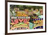 Colourful Boats at the Floating Gardens in Xochimilco-John Woodworth-Framed Photographic Print