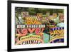 Colourful Boats at the Floating Gardens in Xochimilco-John Woodworth-Framed Photographic Print