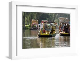 Colourful Boats at the Floating Gardens in Xochimilco-John Woodworth-Framed Photographic Print