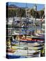 Colourful Boats in Port Lympia, Quartier Du Port, Nice, Alpes Maritimes, Provence, Cote D'Azur, Fre-Peter Richardson-Stretched Canvas