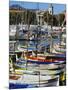 Colourful Boats in Port Lympia, Quartier Du Port, Nice, Alpes Maritimes, Provence, Cote D'Azur, Fre-Peter Richardson-Mounted Photographic Print