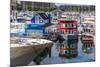 Colourful boats in Vancouver Harbour near the Convention Centre, Vancouver, British Columbia, Canad-Frank Fell-Mounted Photographic Print