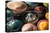 Colourful Bowls in the Old Souk, Old Medina, Marrakesh (Marrakech), Morocco, North Africa-Stephen Studd-Stretched Canvas