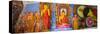 Colourful Buddha Statues at Isurumuniya Vihara-Matthew Williams-Ellis-Stretched Canvas