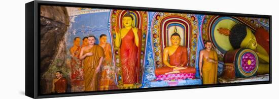 Colourful Buddha Statues at Isurumuniya Vihara-Matthew Williams-Ellis-Framed Stretched Canvas