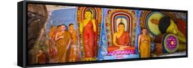 Colourful Buddha Statues at Isurumuniya Vihara-Matthew Williams-Ellis-Framed Stretched Canvas