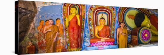 Colourful Buddha Statues at Isurumuniya Vihara-Matthew Williams-Ellis-Stretched Canvas
