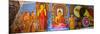 Colourful Buddha Statues at Isurumuniya Vihara-Matthew Williams-Ellis-Mounted Photographic Print