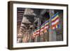 Colourful Buddhist Flags Adorning Columns-Charlie-Framed Photographic Print