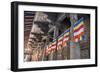 Colourful Buddhist Flags Adorning Columns-Charlie-Framed Photographic Print